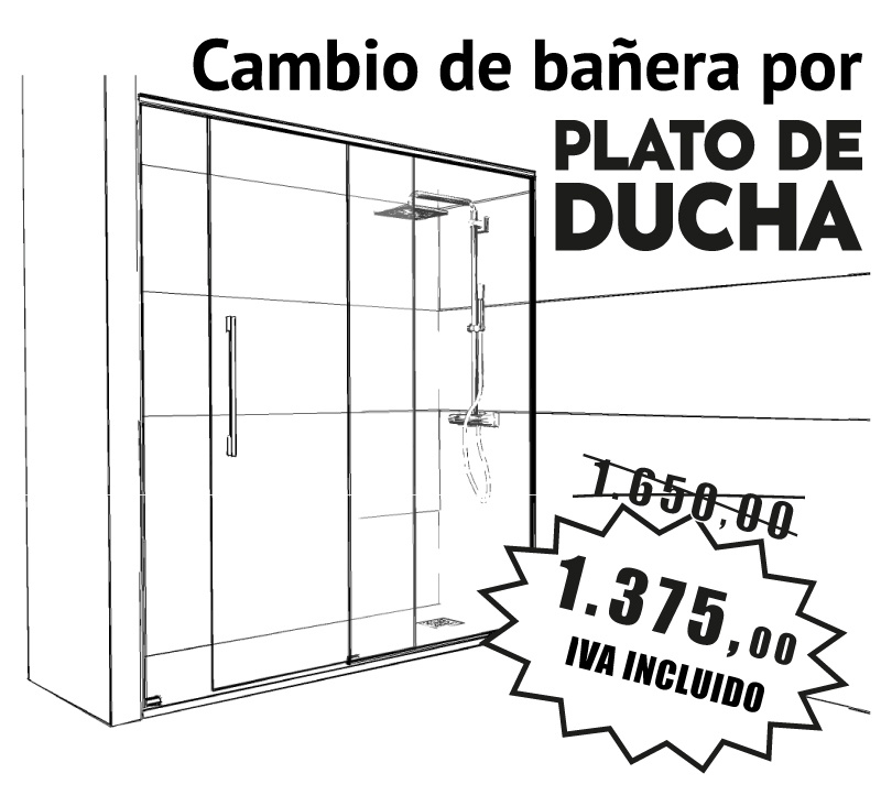 cambio de bañera por plato de ducha